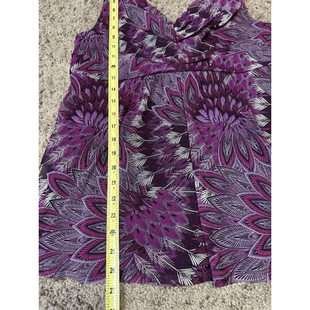 Apt 9 Y2K 90s Babydoll Floral Peacock Tank Top Cami Purple Mesh Fairy Goth LARGE - Picture 8 of 8